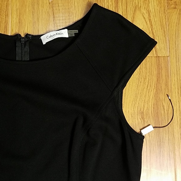 NWOT Calvin Klein Black White Colorblock Dress 10 - Picture 4 of 5